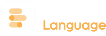 "Hypersay Language" logo, in orange. An icon in the left, showing three rows of text and the text "Hypersay Language" on the right.